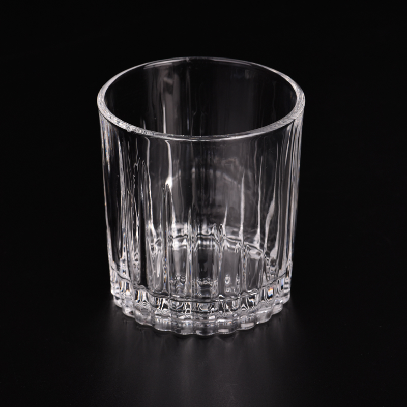 New design round bottom glass candle jar clear vessels wholesale