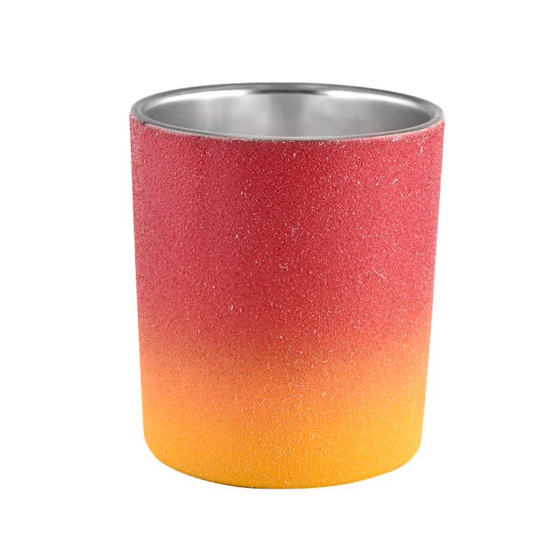 New red gradient glass candle jars 300ml glass vessels