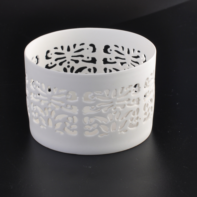 New white ceramic votive holder candle jars