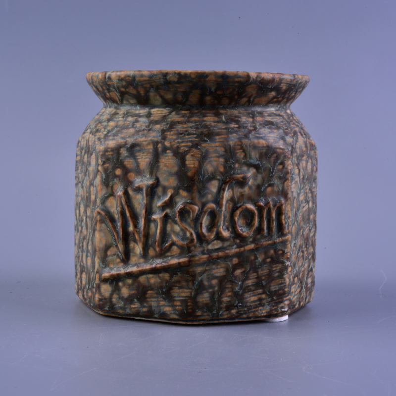 Mutter Muster 440ml Keramik Kerze Halter Weihnachten mit Gummi-Fuß