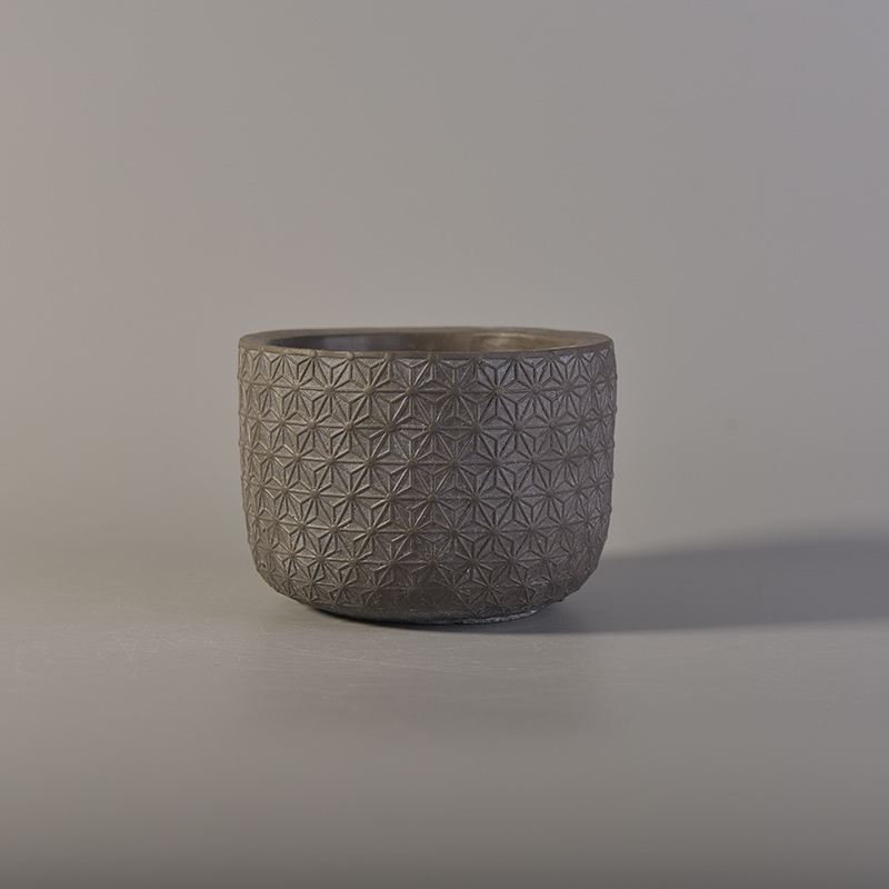 Pattern print embossed home decoration concrete candle jars