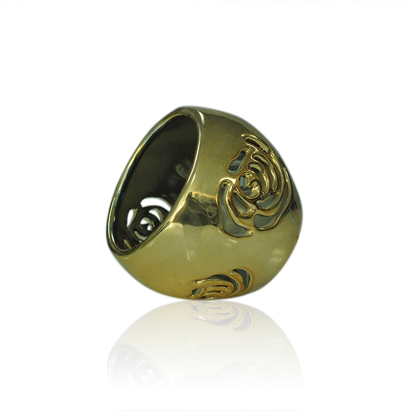 Pierced flower ceramic candle holders