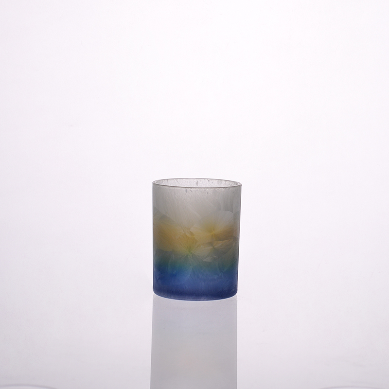 Rainbow sprayed candle holder