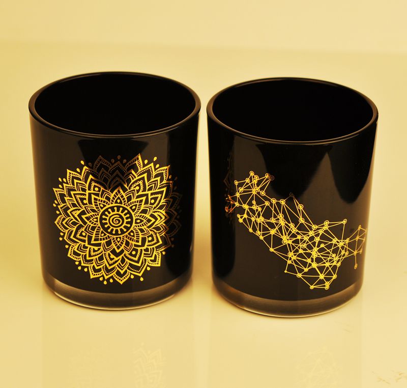 Реальная золотая черная стеклянная баня для свечей оптом