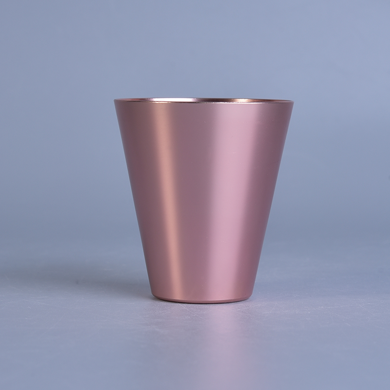 Barattoli di candele in metallo oro rosa