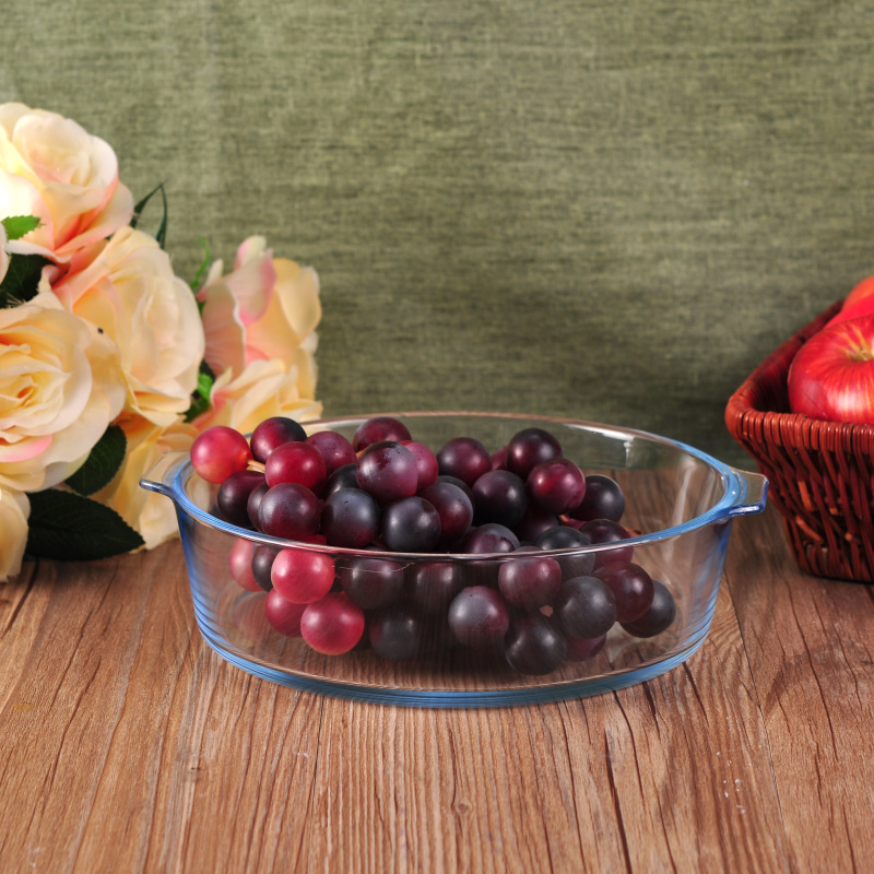 Recipiente de alimento da cozinha de vidro Pyrex redondo