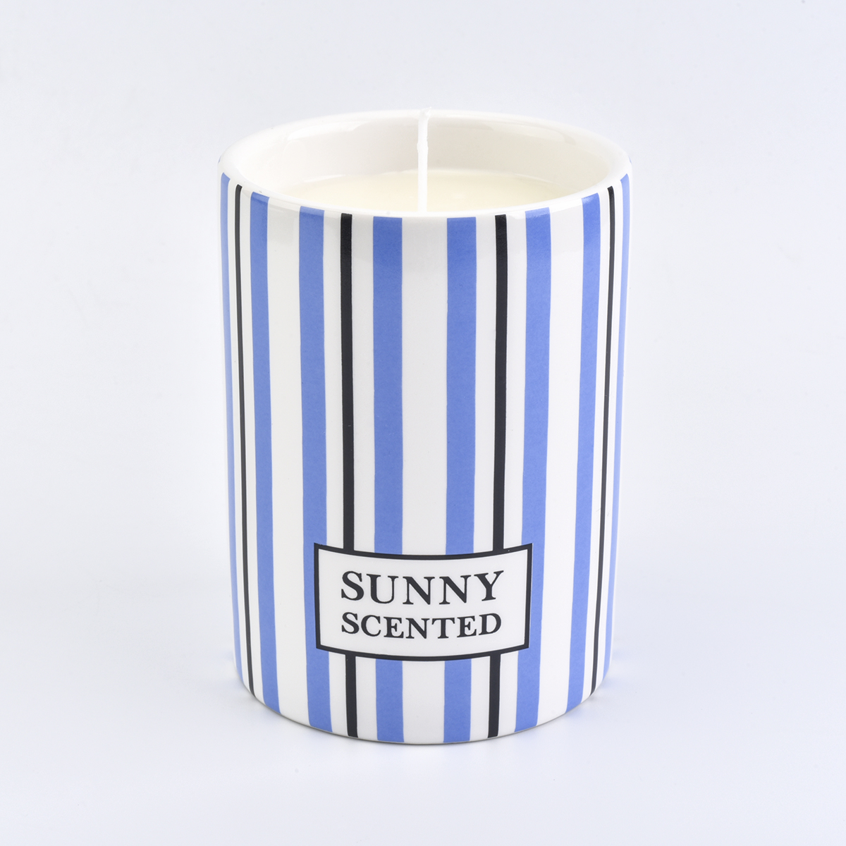 Simple design ceramic candle jars custom logo