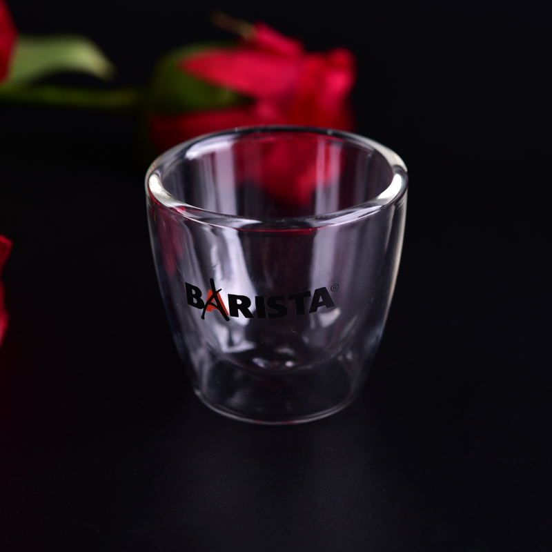 Copo de chá de vidro borosilicato de parede de tamanho pequeno