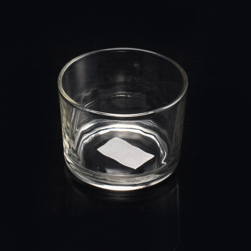 Small glass candle holder for candle wax