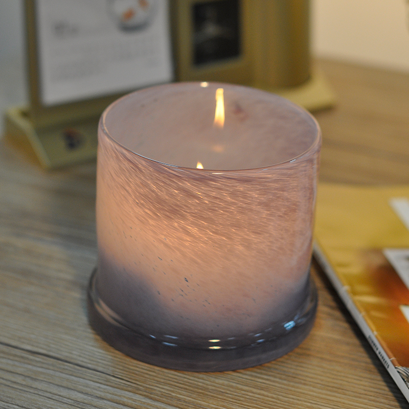 Special sprayed glass candle holder