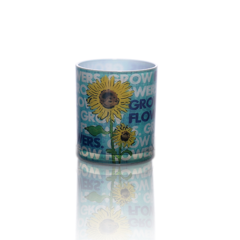 Sprayed inside glass candle holder