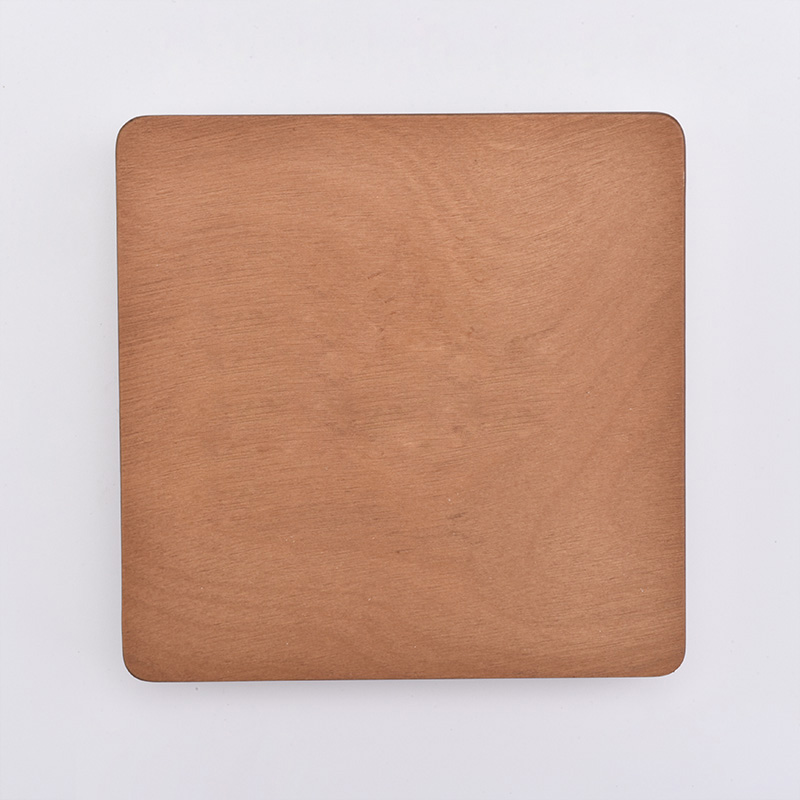 Coperchi quadrati in legno di pino di diverse dimensioni per vasi di candele