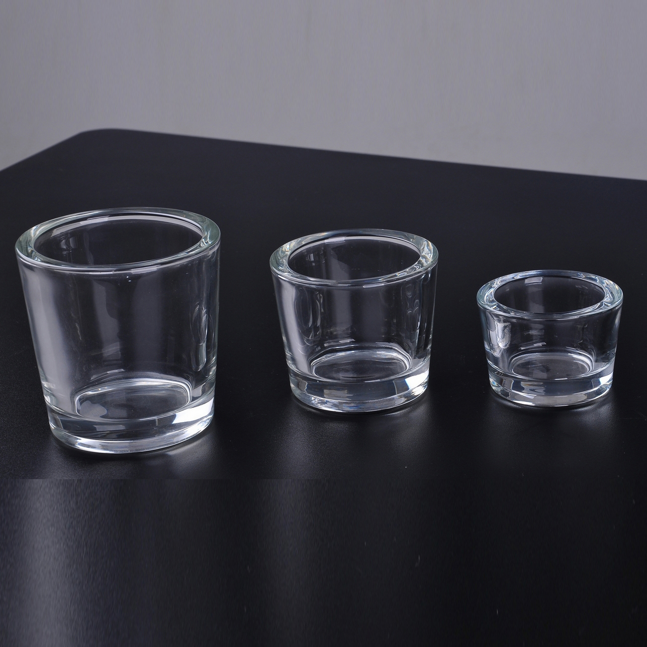 Thick wall tealight glass set wholesale