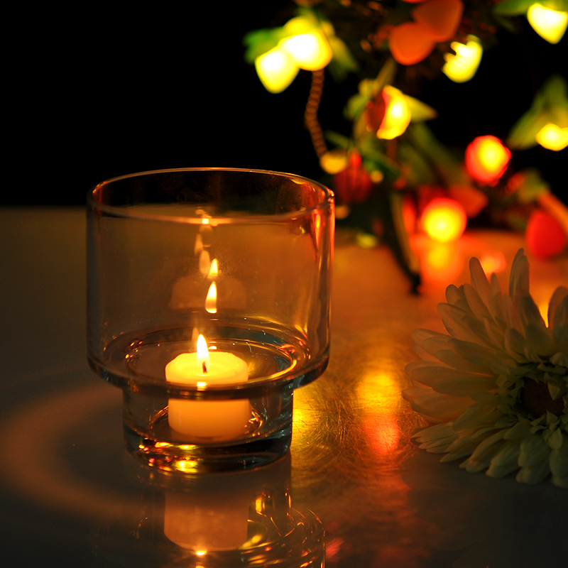 Thicker glass wall Tea light holders with unique bottom