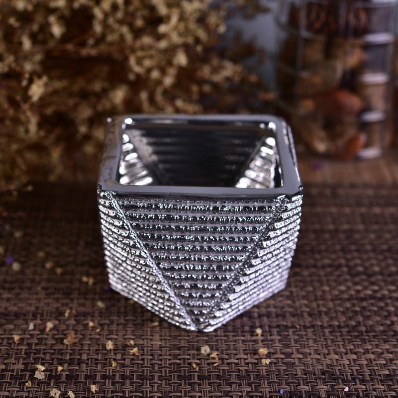 Einzigartige Silber Domite Keramik Kerzenständer