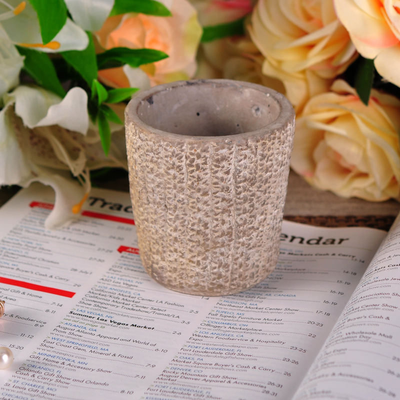 titular de la vendimia hormigón de color gris claro de la vela para la decoración casera
