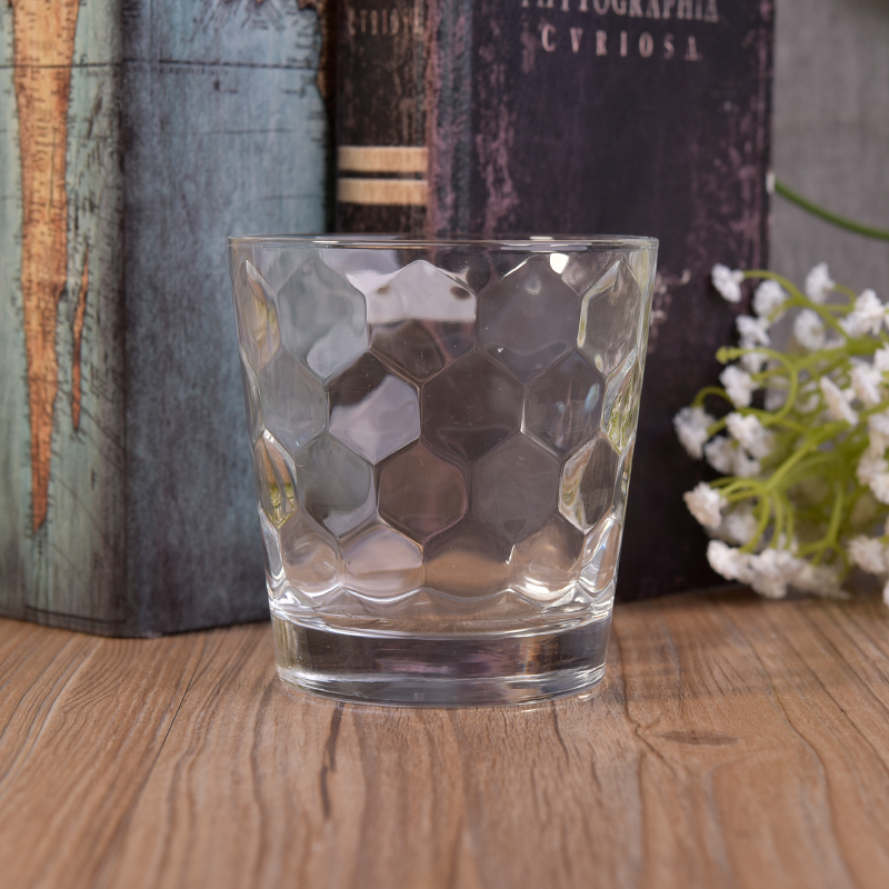 Votive diamond pattern glass candle holder