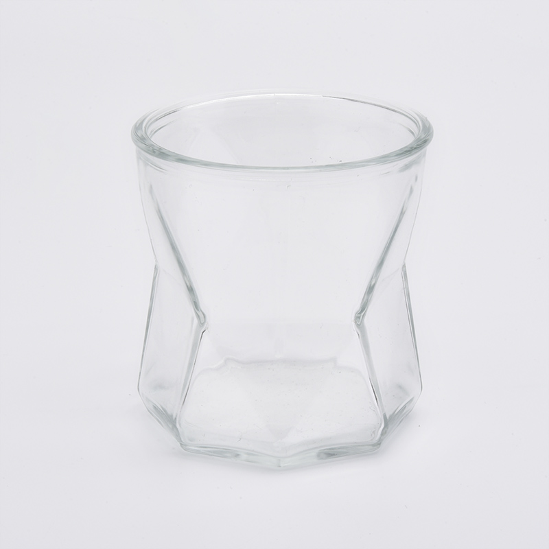 Waisted Glass Candle Holder Crystal Clear Glass Candle Jar Home Decor