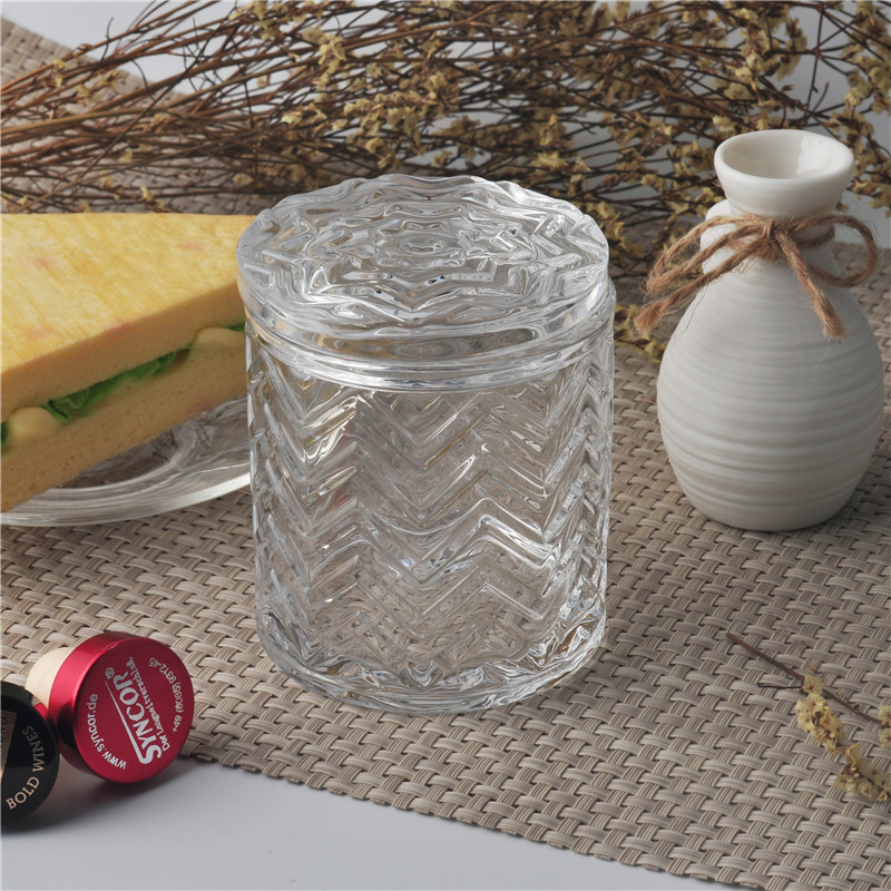 Wedding decoration votive candle holder glass candle jar with lid