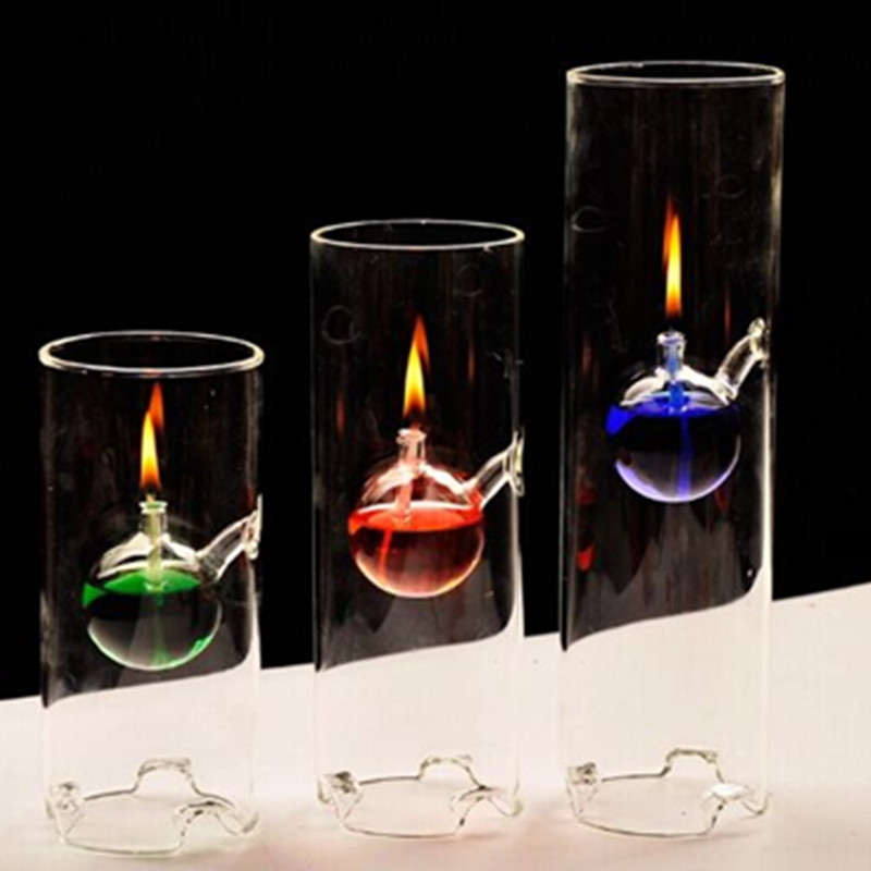 Atacado Borosilicate Custom Design Glass Oil Lamp Light