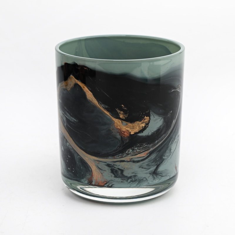 أوعية شمعة زجاجية جولة بالجملة 8 أوقية تصميم شمعة جديدة جرة