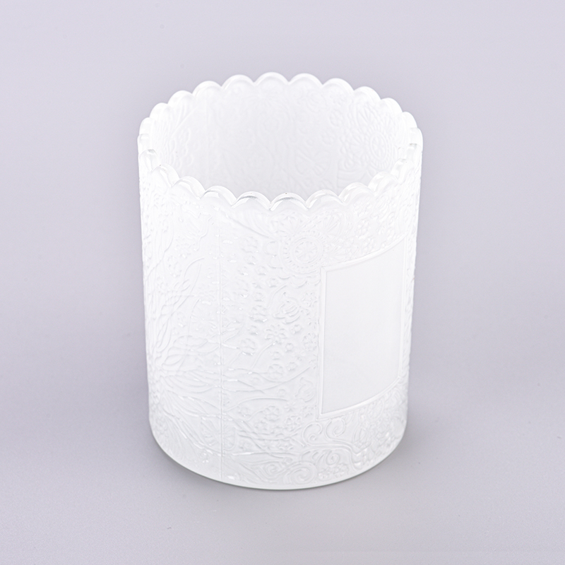 Wholesale popular customized white color 250ml glass candle holder