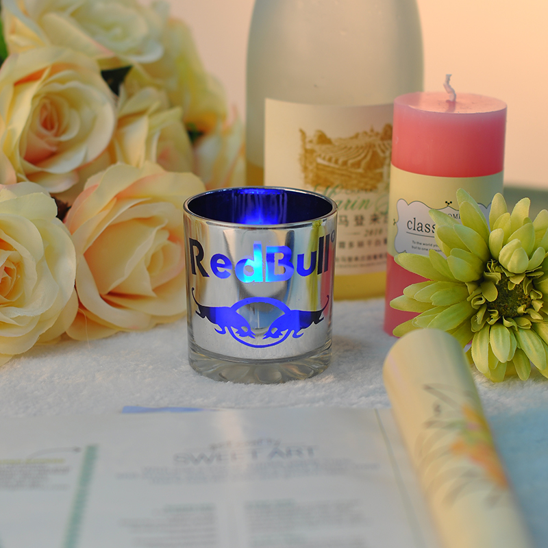 Gros argent Verre bougie tasse chandelier