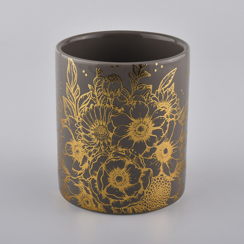 Barattoli di ceramica di candela ambra cilindro personalizzato all'ingrosso di lusso 8 once 10 once