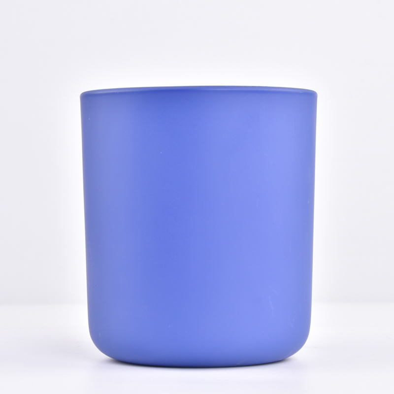 color azul 14 oz fondo redondo con jar vela vidrio mate