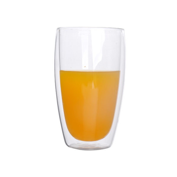 borosilicate double wall glass mug