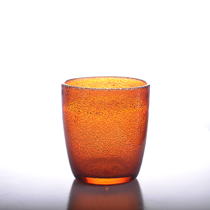 bubble colored glass candle holder