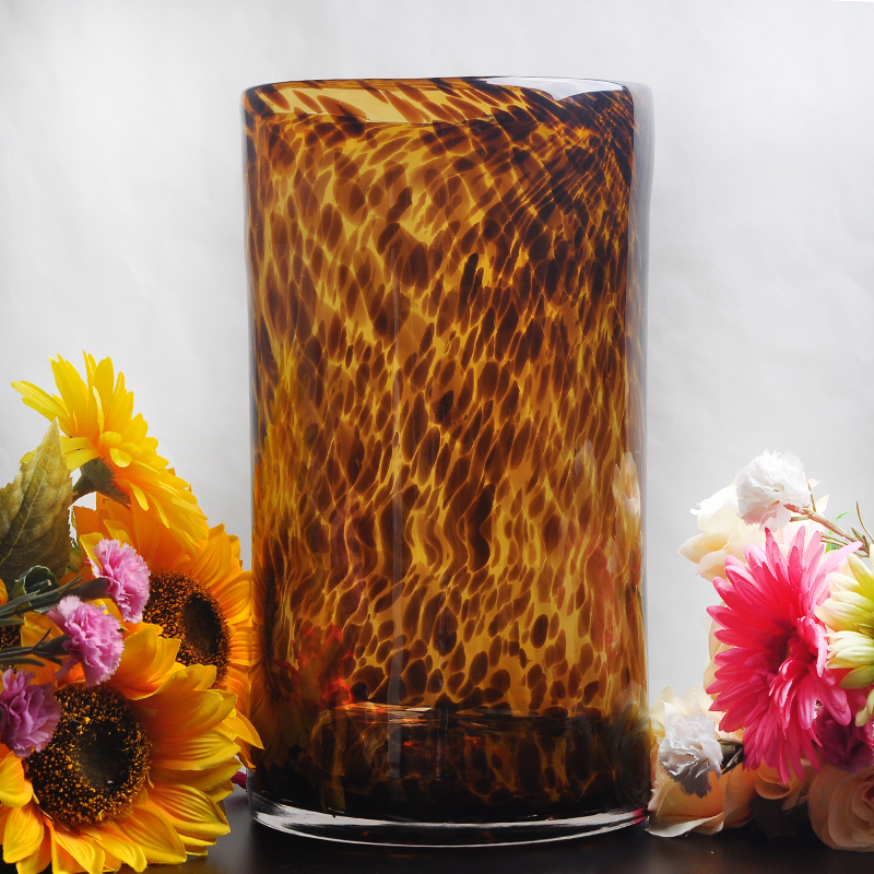 cased glass candle vase