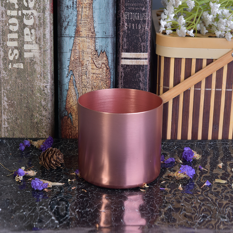 クロームレッド塗装金属柱キャンドルホルダー