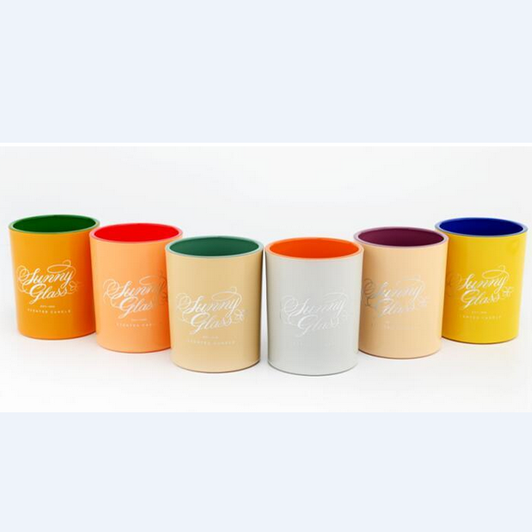 Kontrastfarben dicke Wandglaskerzengefäße