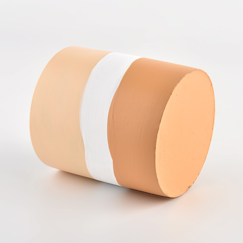 concreti cilindro candela spessa parete vasi con i colori misti