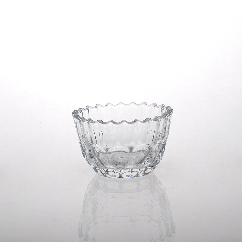 embossing glass candle jar with lid