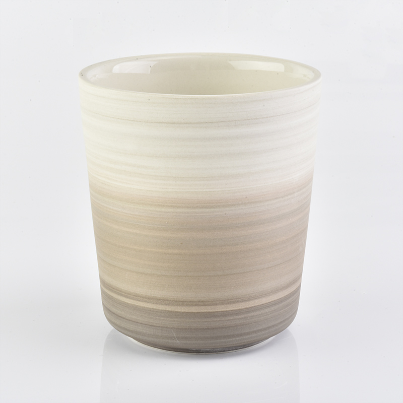 barattoli di candela in vetro fantasia con motivo a pennello