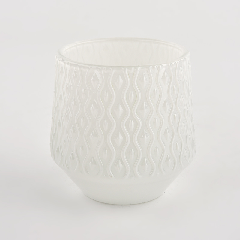 Buques de vidrio blanco grande de moda para velas