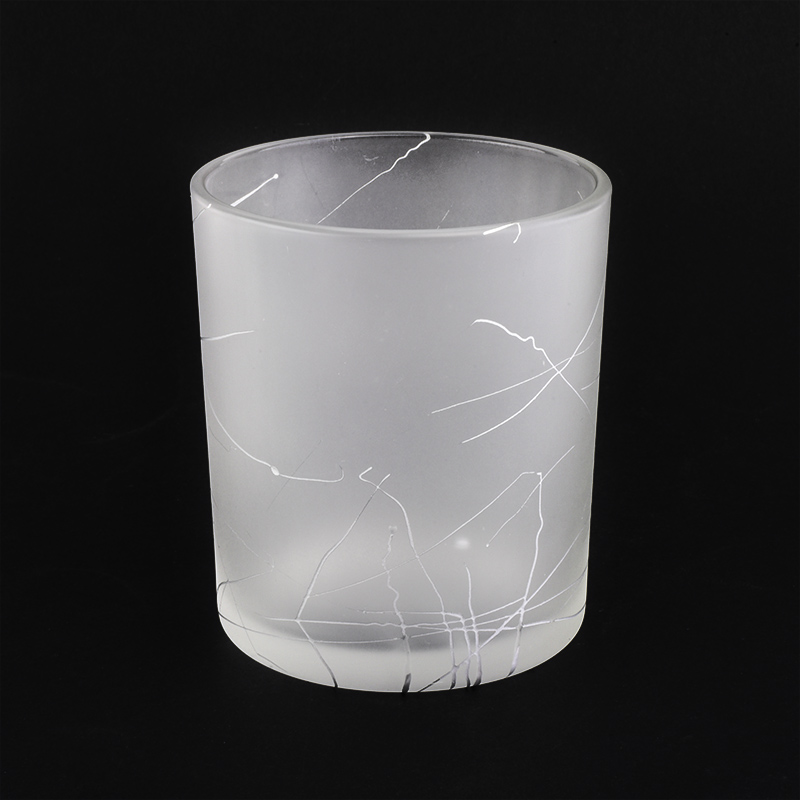 frosted 12 oz glass candle vessel