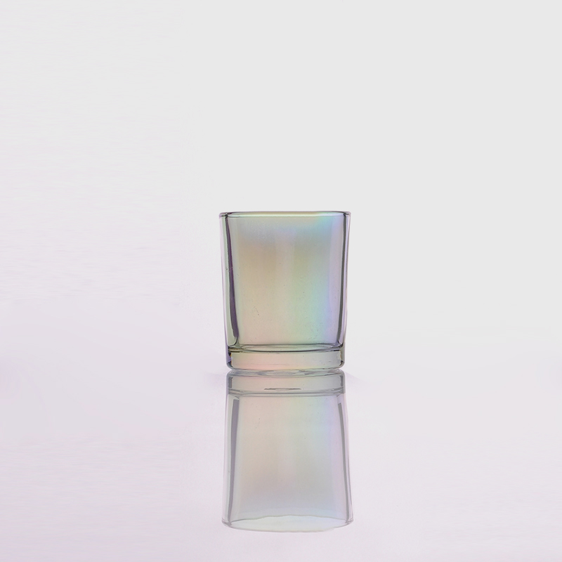 glass candle holder with  ion plating