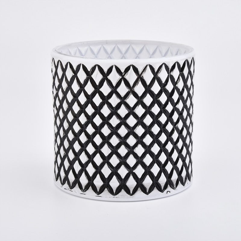 الزجاج debossed نمط حاملي الشموع