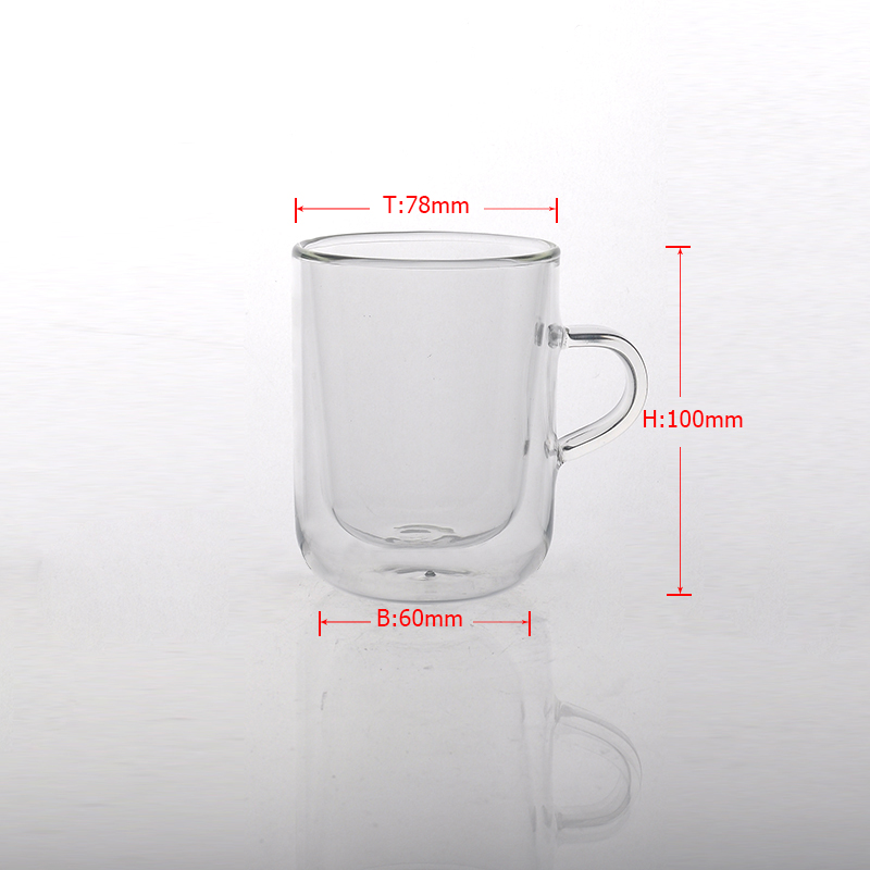 glass double wall mug