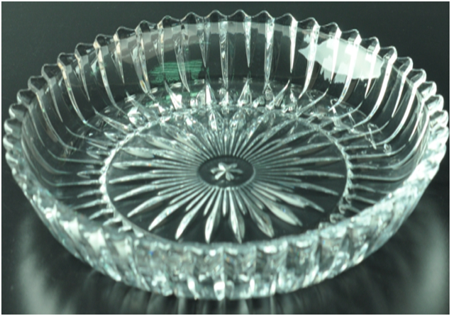 prato de frutas de vidro