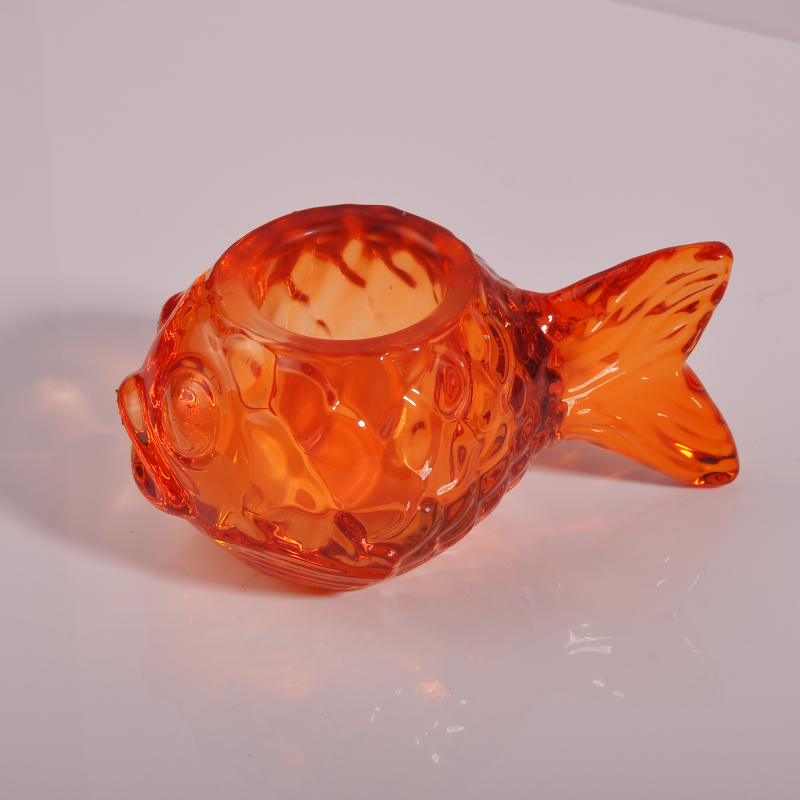 goldfish shape glass tealight holder