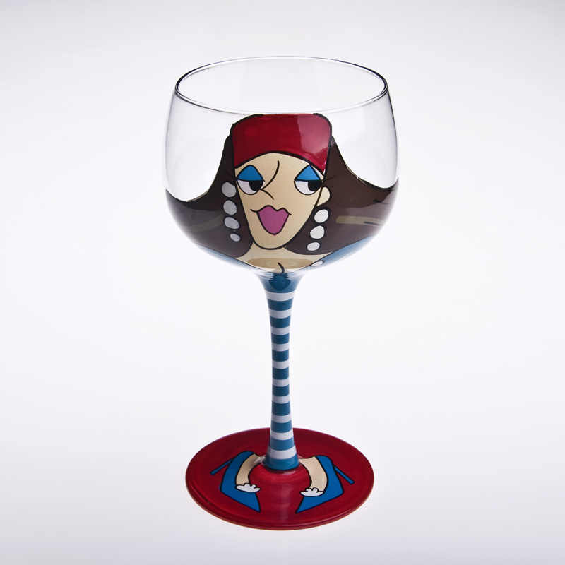 feliz senhora pintada margarita vidro