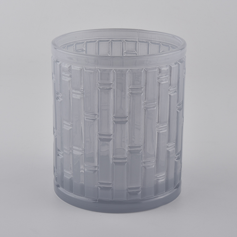 ديكور المنزل جرة شمعة الزجاج تنقش 6 أوقية