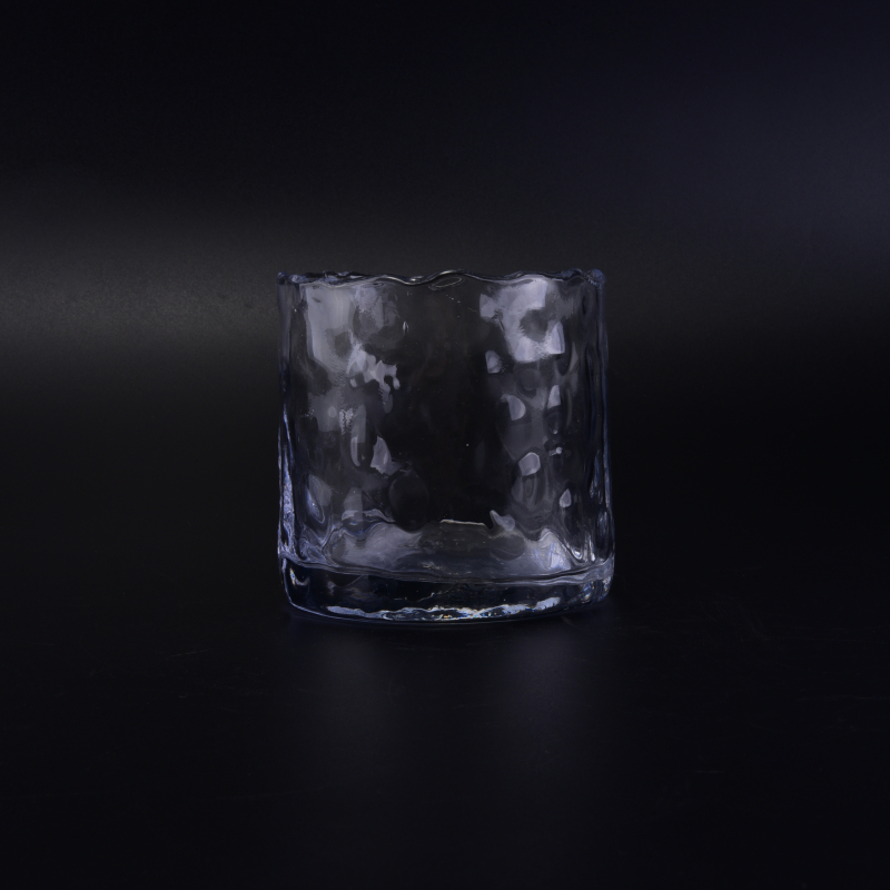 ديكور المنزل حافة محفورة الزجاج شمعة جرة