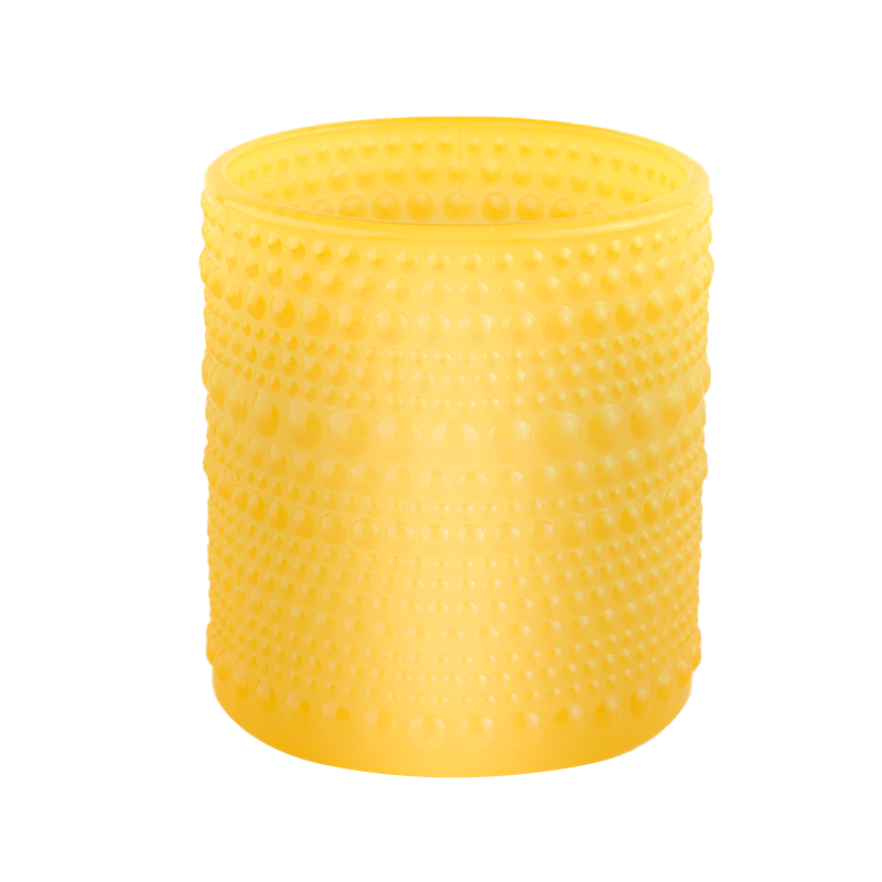 hot sales embossed glass candle jar with home decor