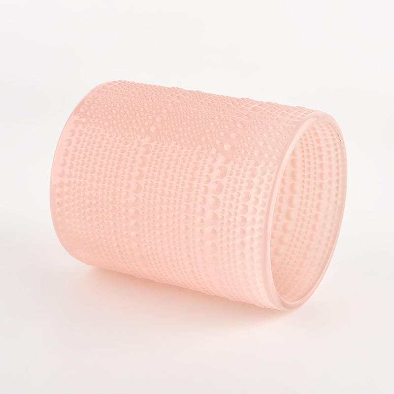 Grand récipient en verre pour les bougies fournisseur de pot de bougie rose