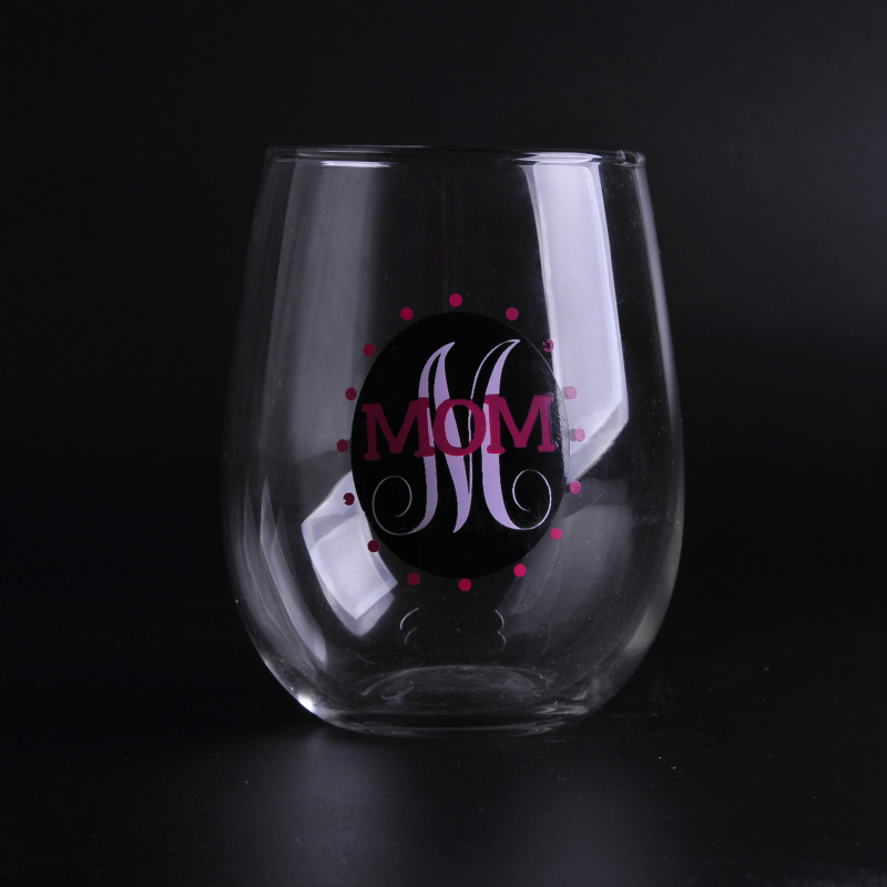 logo macchina moda soffiato il vetro di vino stemless